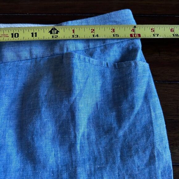 Talbots Light Blue Linen Cropped Pants Size 6 - Picture 5 of 10